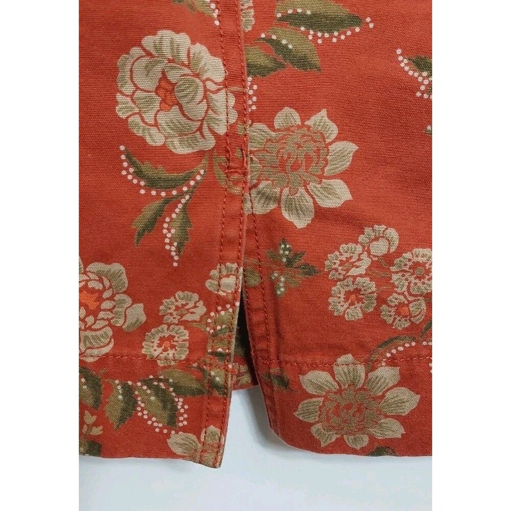 Eddie Bauer Women's Size 10 Petite Skirt Orange Rust Floral - Picture 9 of 13